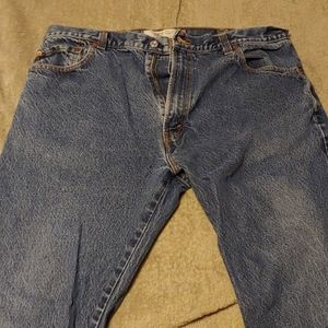 levi boot cut blue jeans